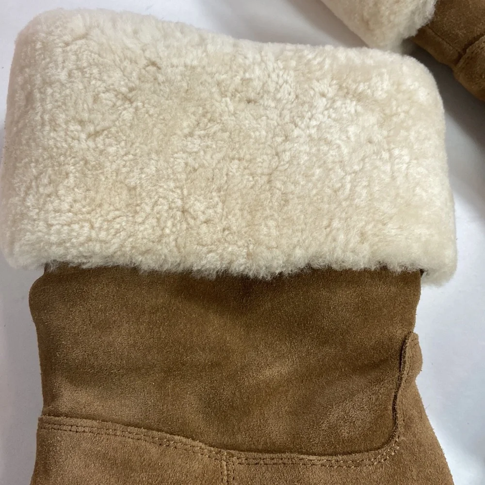 New Marc Fisher Willoe Suede Fur pull on boots - Picture 8 of 11